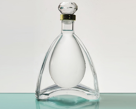 Botol kaca Cognac ekstra putih, bentuk unik 500ml