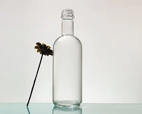 Botol Gin atas benang kaca ekstra putih bundar 250ml