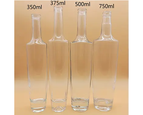 Botol kaca Tequila tinggi ekstra putih bundar 350ml