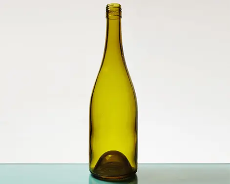 Botol kaca Hock bulat kuning hijau 750ml