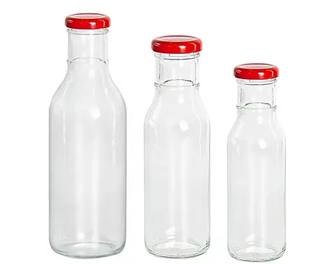 Botol kaca saus panas silinder bulat 250ml