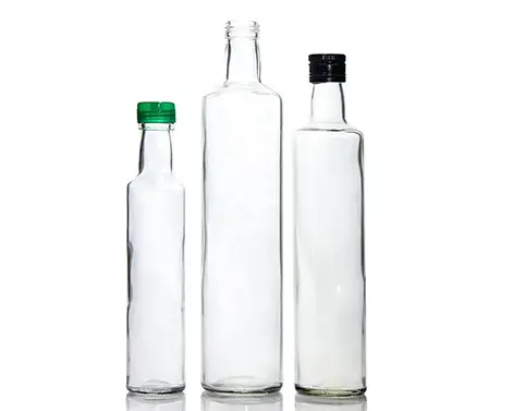 Botol kaca minyak zaitun ekstra putih bundar kosong 500ml