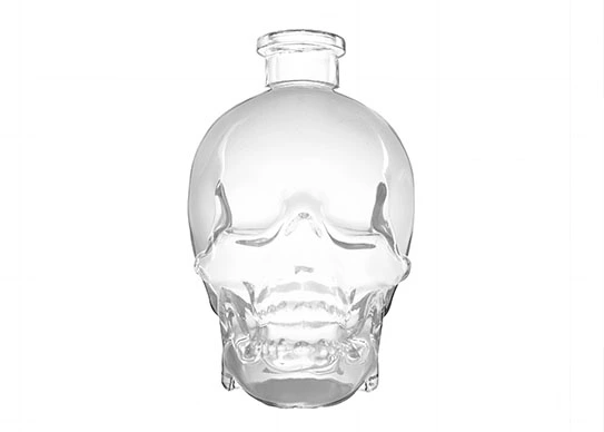 Diskon besar botol kaca berbentuk tengkorak Vodka desain unik
