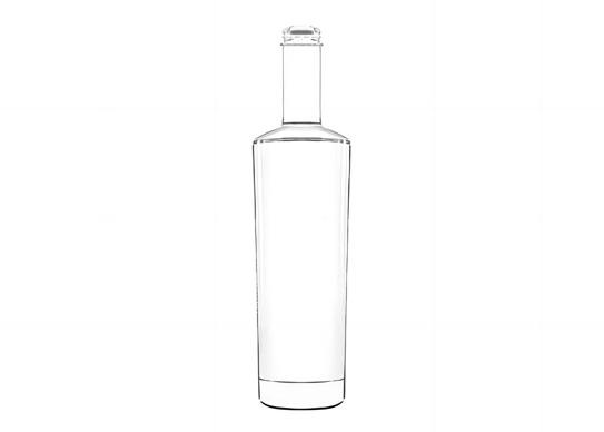 Botol kaca GPI kemasan kaca, 750ml selesai bentuk bulat botol roh tinggi