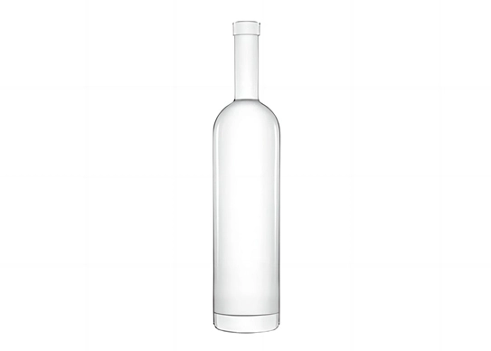 Botol kaca ramping bentuk silinder tinggi, botol Vodka 750ml