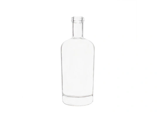 Botol kaca bulat 700ml, selesai pelat Flint ekstra