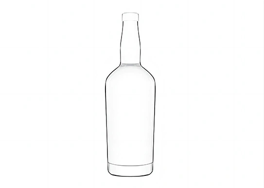 Botol wiski 700ml botol kaca bulat dengan gabus kayu