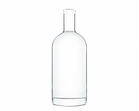 Penyumbat gabus kristal bening 1000ml, botol Vodka bulat untuk roh