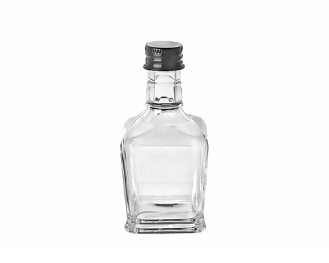 Botol minuman keras kaca 50ml elegan kompak persegi sempurna untuk pemberian hadiah