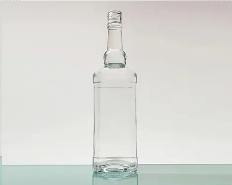 700ml persegi bening ekstra Flint benang atas botol wiski