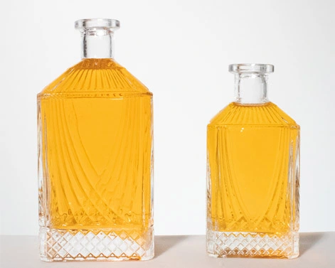 Ekstra putih Flint persegi 750ml kaca Vodka Rum Tequila botol